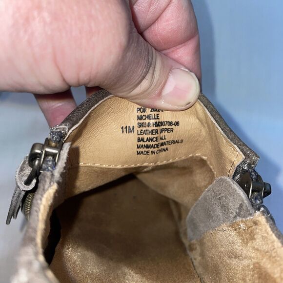 Halsa Michelle Womens Zip Sides Bootine Size 11 M Brown Leather Block Heels - Picture 3 of 12